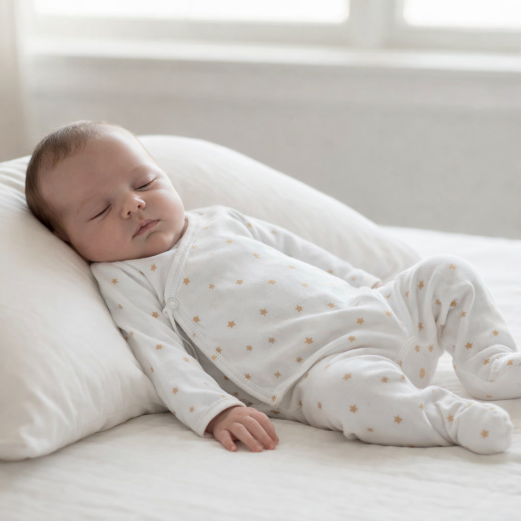 Sleepsuit Outseam - Brown Stars