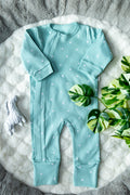 Outseam Romper - Mint — soft cotton baby romper with outward seams